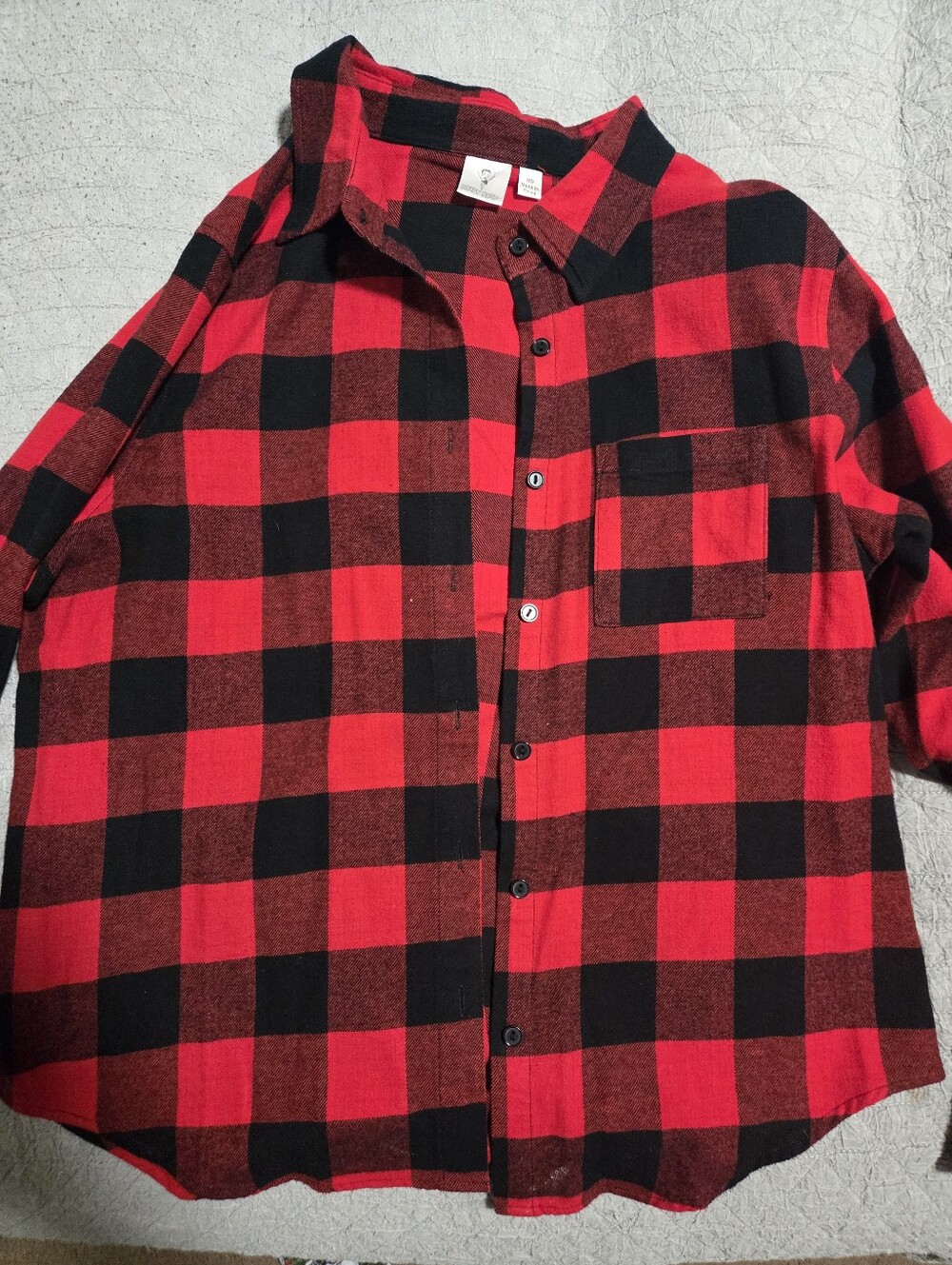 medium Betty Boop Red & Black Buffalo Plaid flannel Shirt
